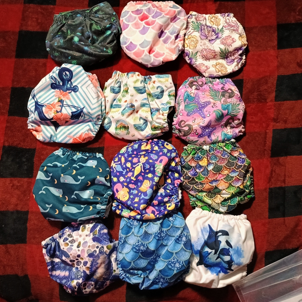 Ocean Mama Koala Cloth Diapers Water Sea Life Mama Koala OS Pocket Cloth Diapers